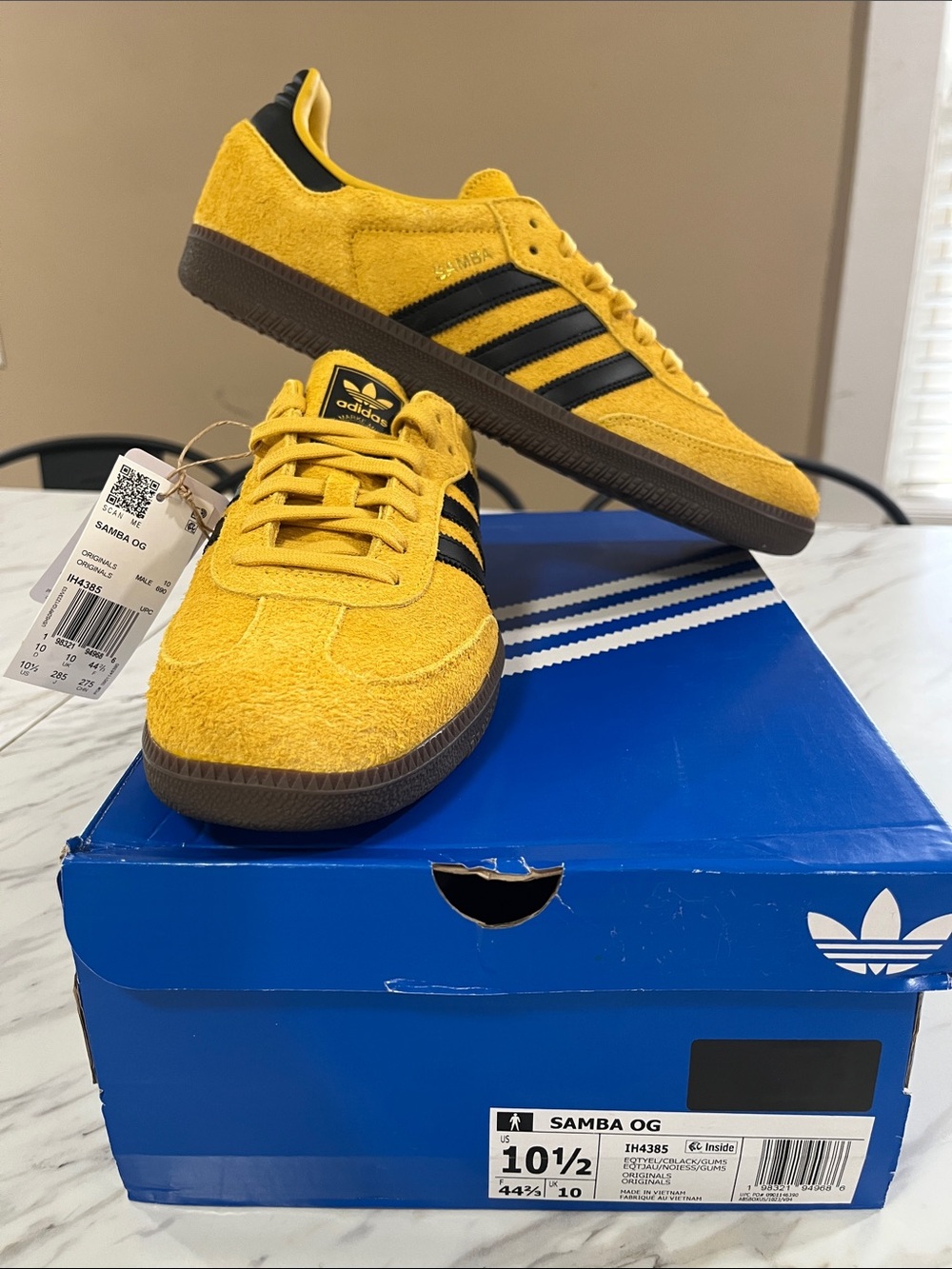 adidas Samba OG Suede Sneakers - Yellow/Black